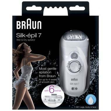 Braun 7-561 Silk-épil 7 Wet & Dry Legs, Body & Face Epilator