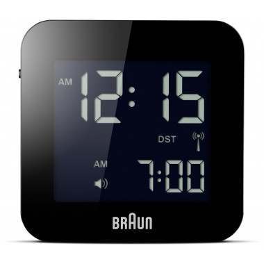 Braun BNC008 Black Global Radio Controlled Travel Alarm Clock